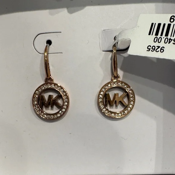 Michael Kors Gold-Tone Logo Earrings - Picture 2 of 3